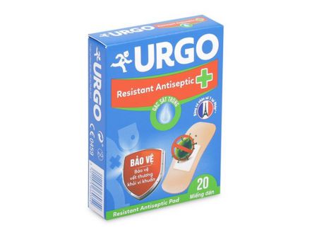 Băng cá nhân Urgo Resistant, Antiseptic Pad (Hộp 20 miếng)