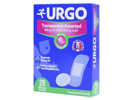 Băng cá nhân Urgo Transparent 4 kích cỡ